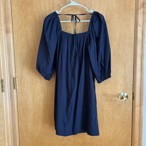 Madewell Square Neck Puff Sleeve Dress 4 Blue NWT Travel Resort‎ Shower NS986 - Picture 8 of 12